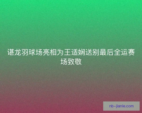 谌龙羽球场亮相为王适娴送别最后全运赛场致敬 谌龙羽球场亮相为王适娴送别最后全运赛场致敬
